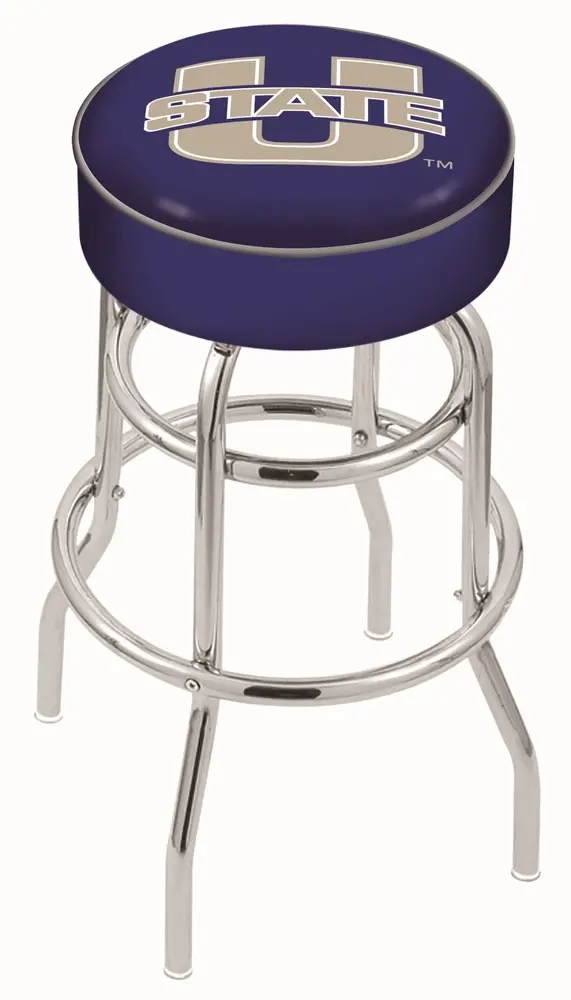 Chrome Double Ring Swivel Bar Stool - USU-1