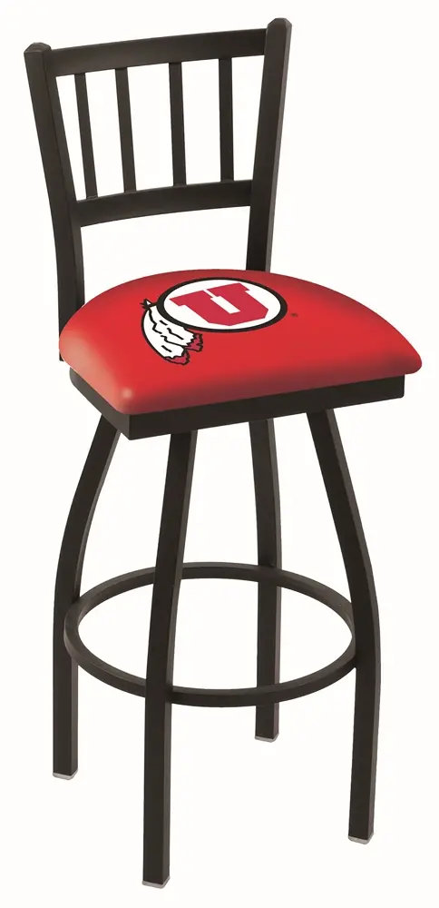 30 Inch Slat Back Swivel Bar Stool - U of U-1