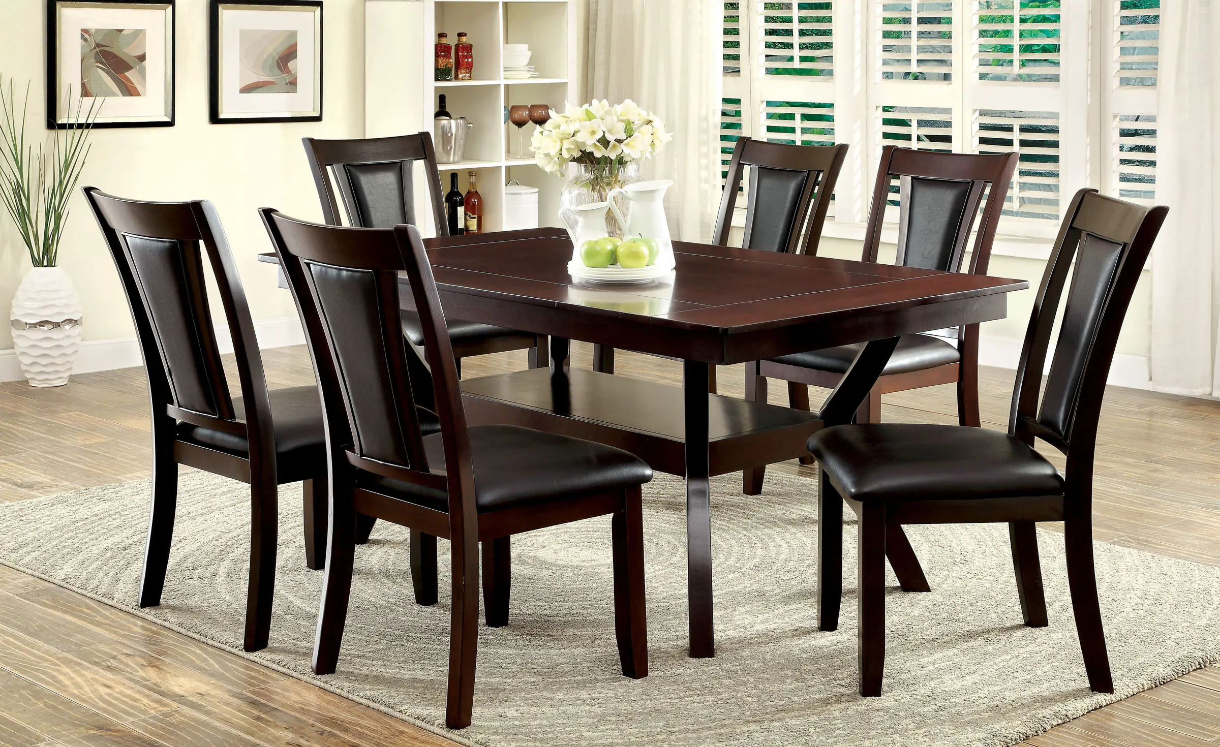 Brent Dark Cherry 5 Piece Dining Room Set-2