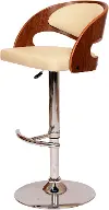 LCMASWBACRWA Malibu Cream Walnut Swivel Adjustable Bar Stool