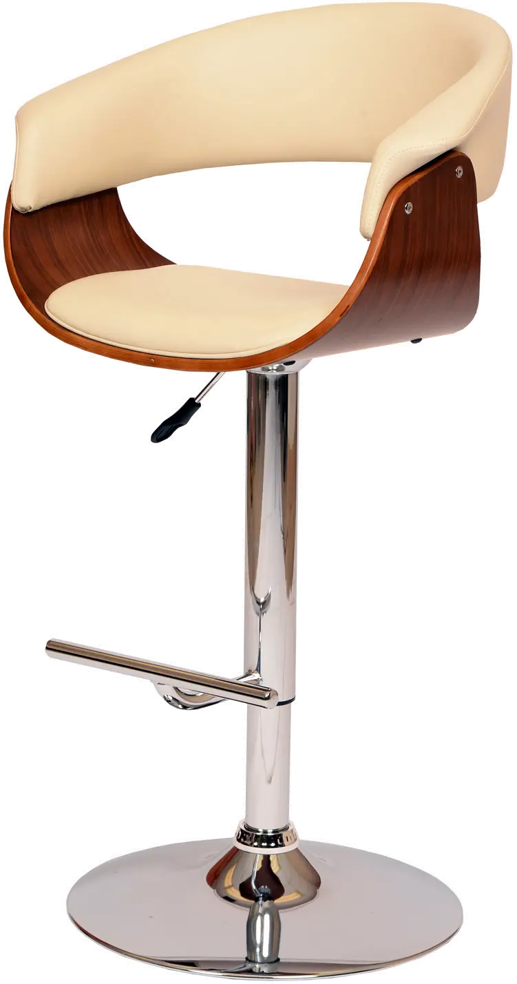 LCPASWBACRWA Paris Cream and Walnut Adjustable Swivel Bar Stool-1