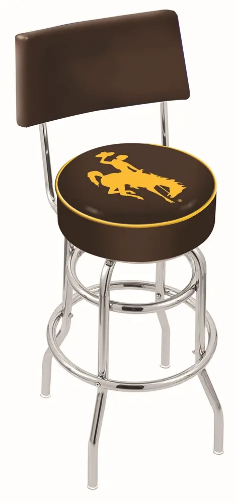 25 Inch Back Rest Swivel Counter Stool - Univerity of Wyoming-1