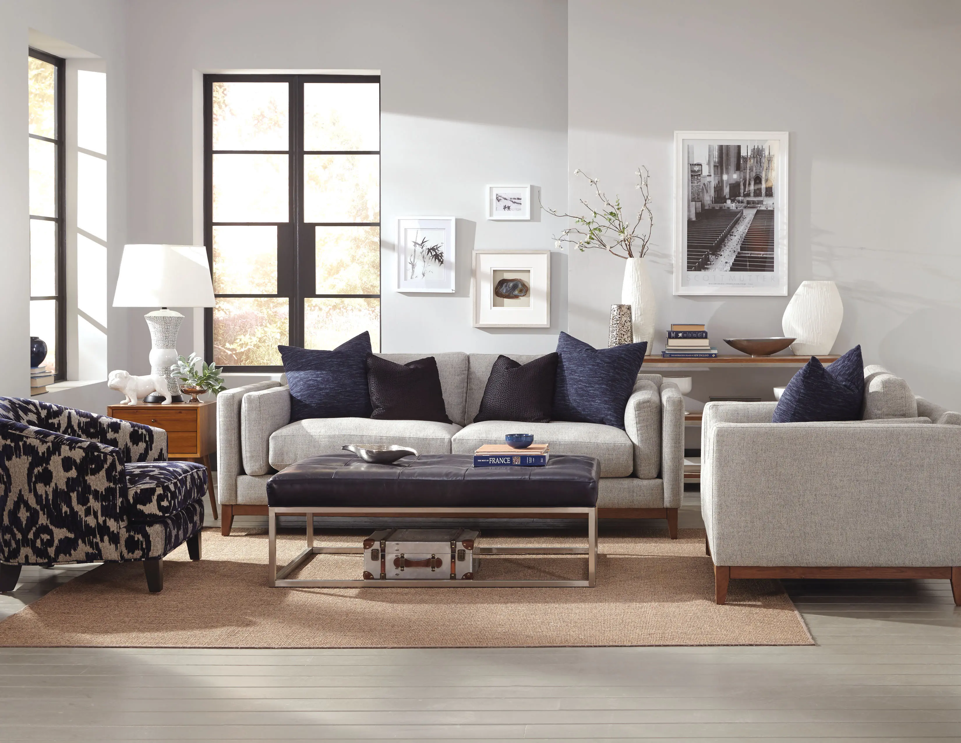 Kelsey Mid Century Modern Stone Gray Sofa-2