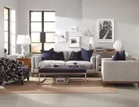 Kelsey Mid Century Modern Stone Gray Sofa