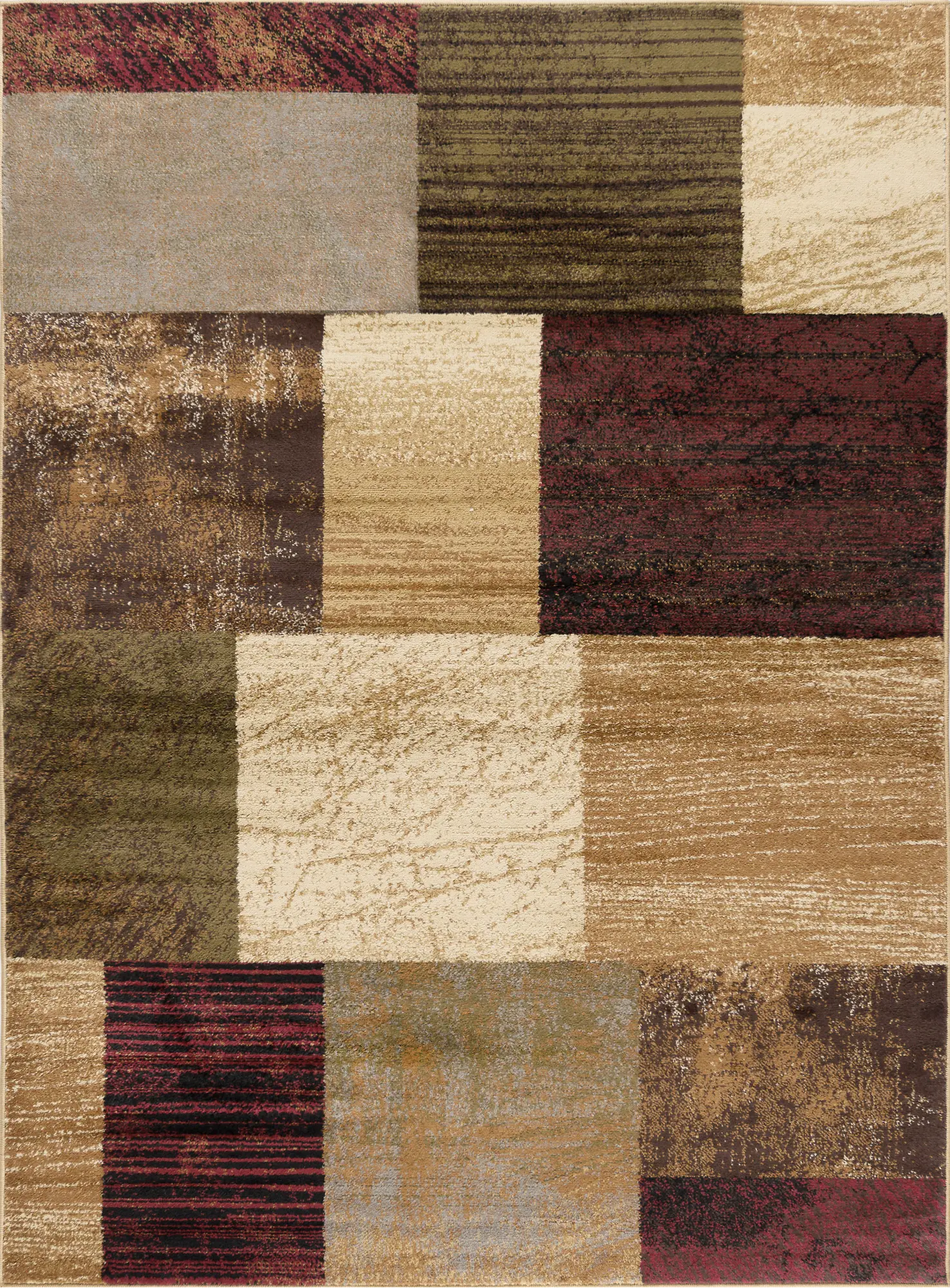 ELG5210SET3 3 Piece Set Brown, Red, and Green Area Rug - Elegance-2