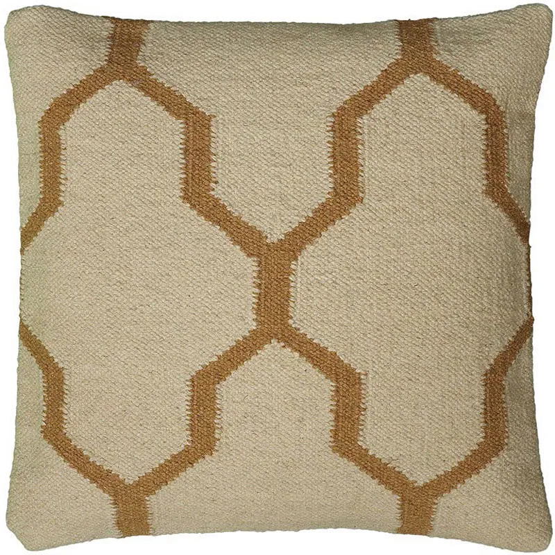Beige and Natural 18 Inch Throw Pillow-1