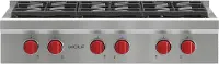 SRT366 Wolf 36 Inch Sealed Burner Gas Rangetop with Six Burners - Stainless Steel