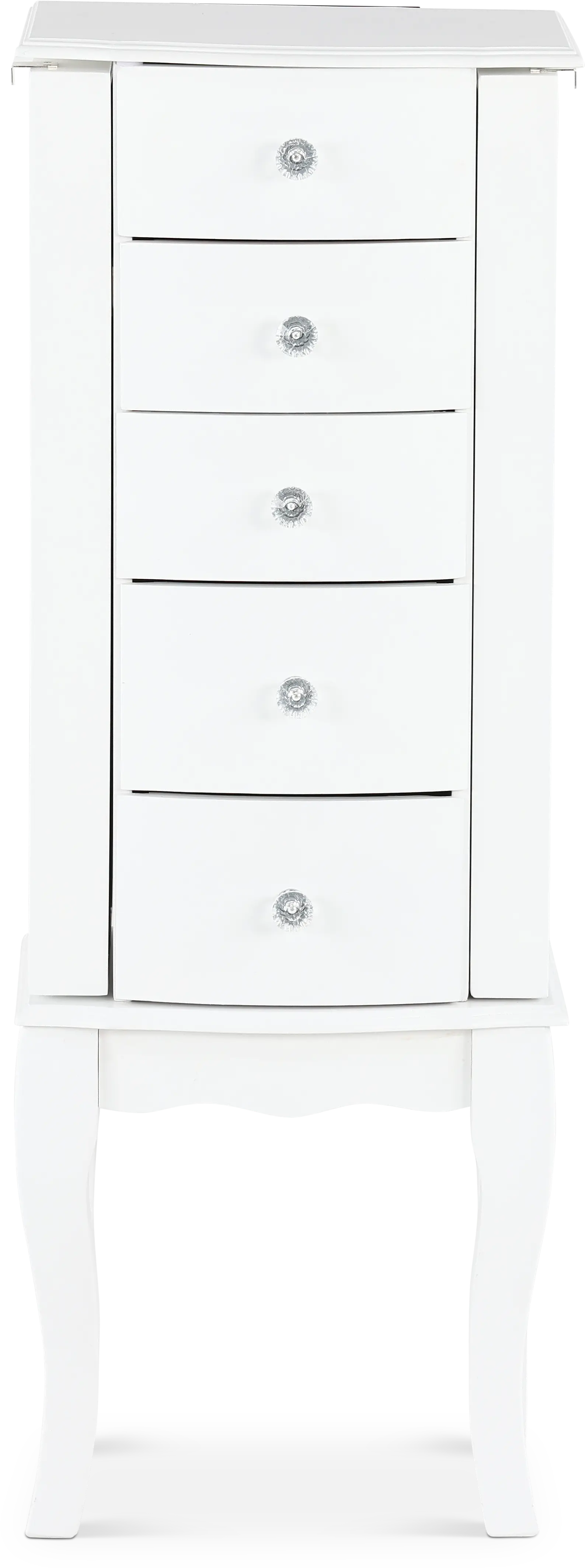 Contemporary White Jewelry Armoire-1