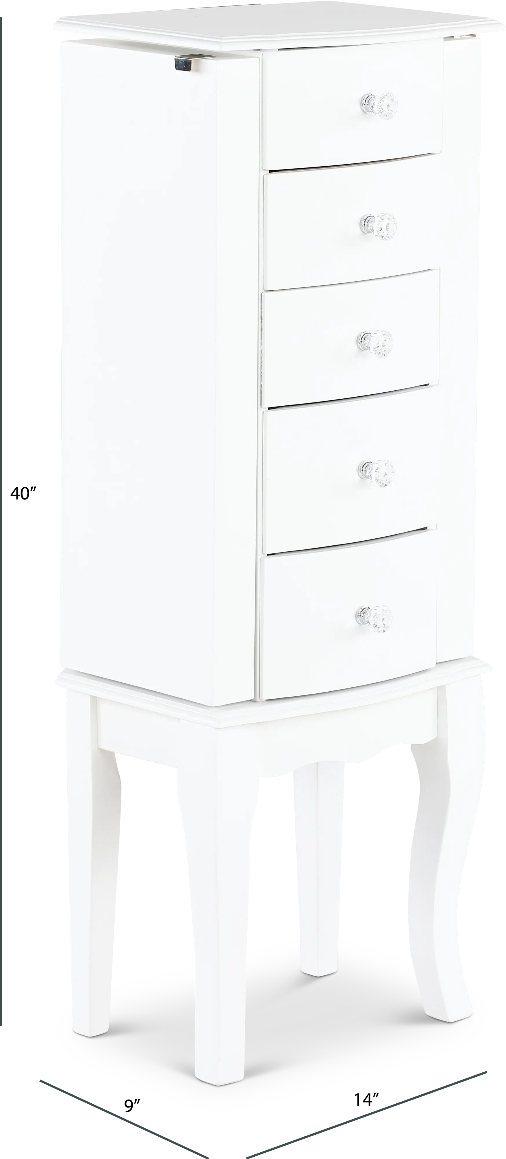 Contemporary White Jewelry Armoire-3