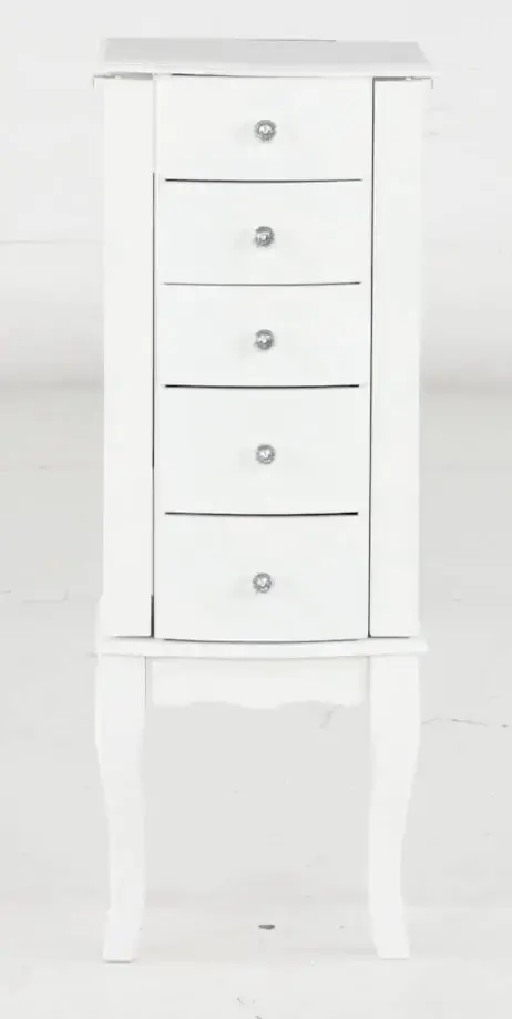Contemporary White Jewelry Armoire-5