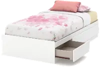 9018A1 White Twin Mates Bed with 3 Drawers (39 Inch) - South Shore