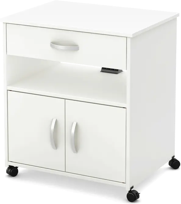 9049691 Axess White Printer Cart on Wheels - South Shore-2