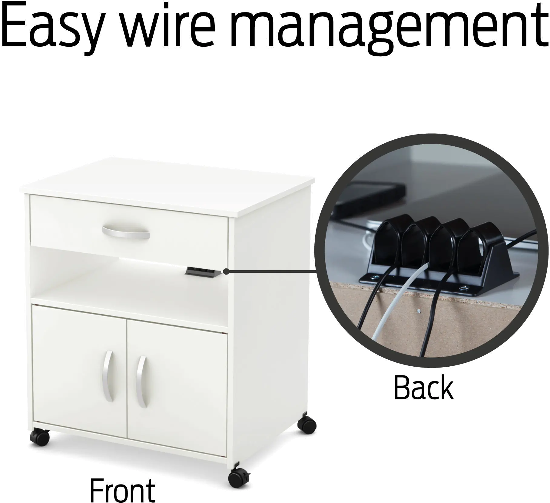 10012 White Microwave Cart - Fiesta-4