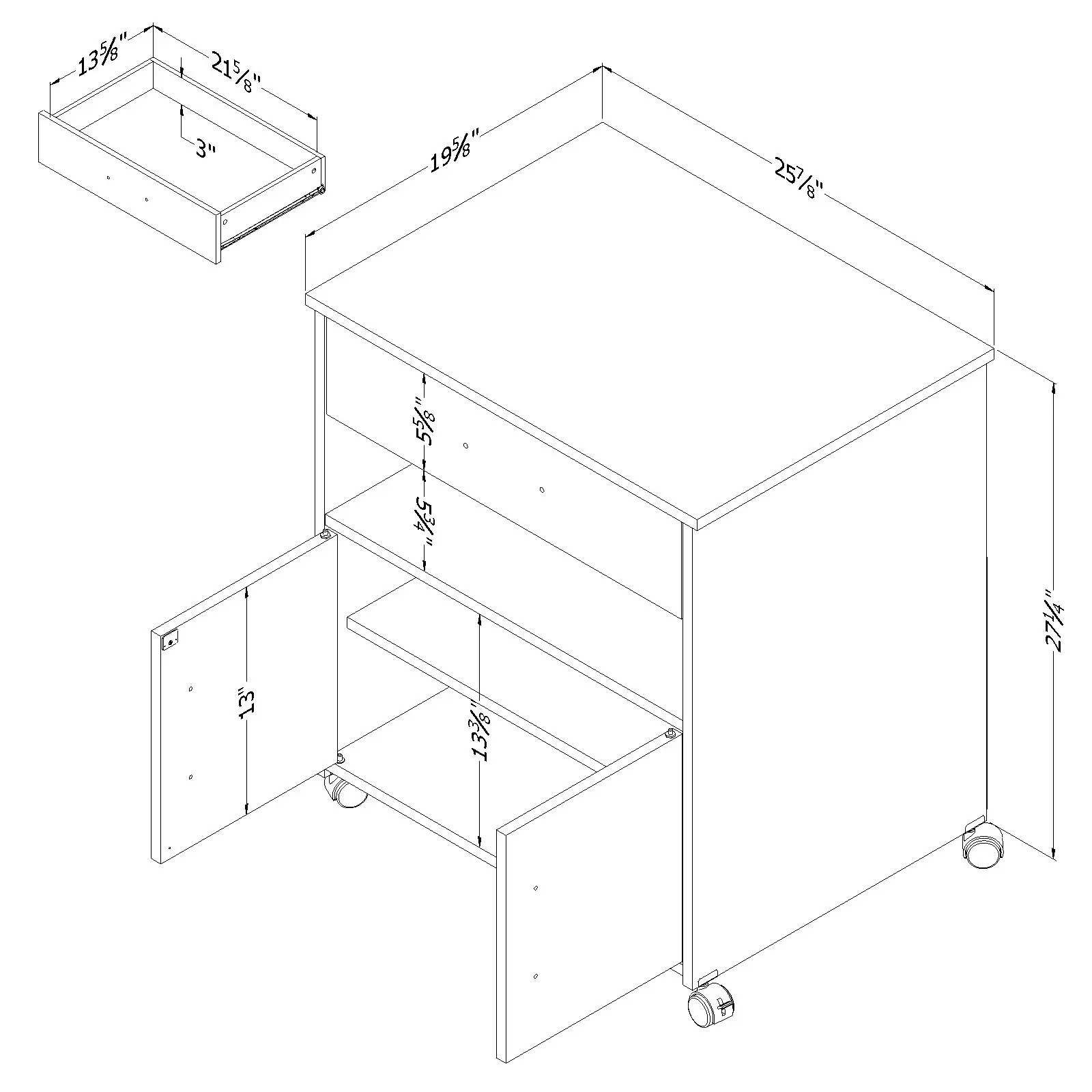 10014 Chocolate Microwave Cart - Fiesta -3