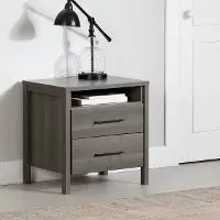 9036060 Gravity Gray Maple 2-Drawer Nightstand - South Shore