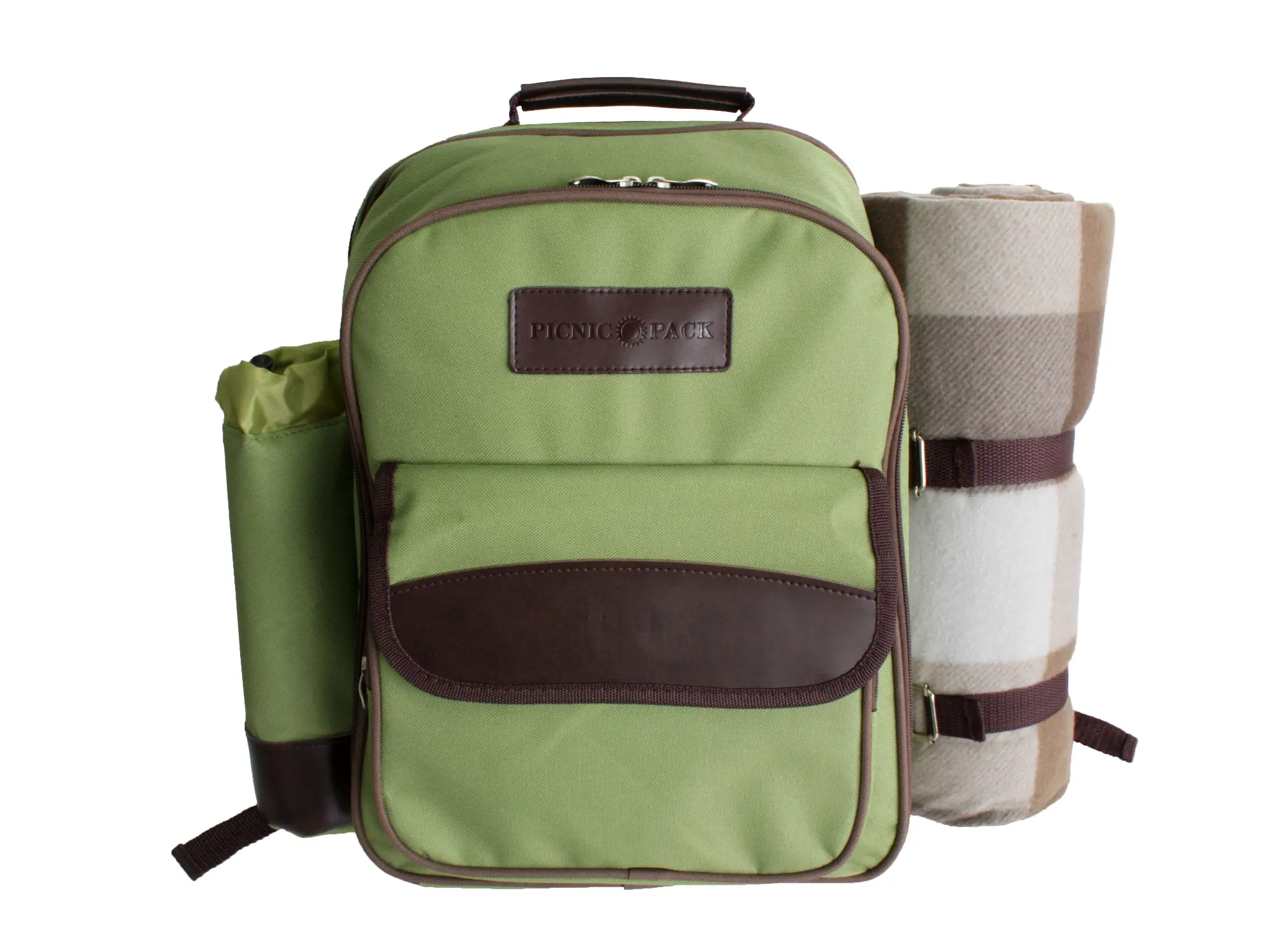  Olive Green Picnic Backpack with Cooler-2